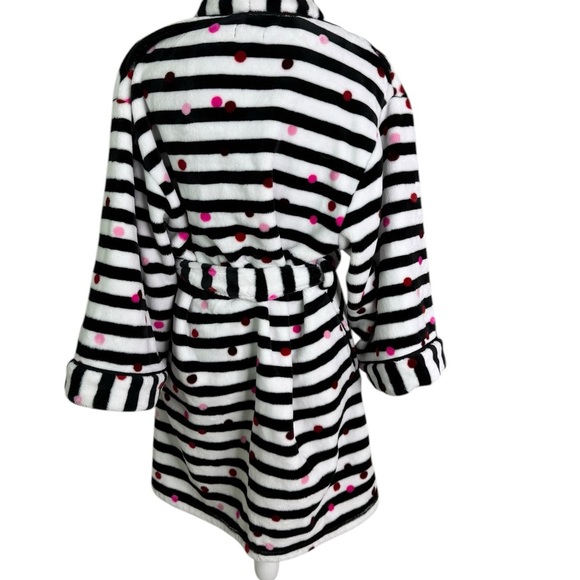 Kate Spade Striped Black and White Robe with Pink Dots Size M - Picture 4 of 9